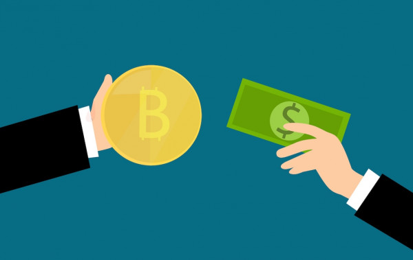 Exchange Bitcoin for USD graphic